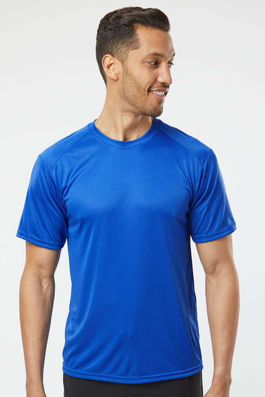 Paragon 200 Mens Islander Performance Moisture Wicking Short Sleeve Crewneck T-Shirt Royal Blue Model Front