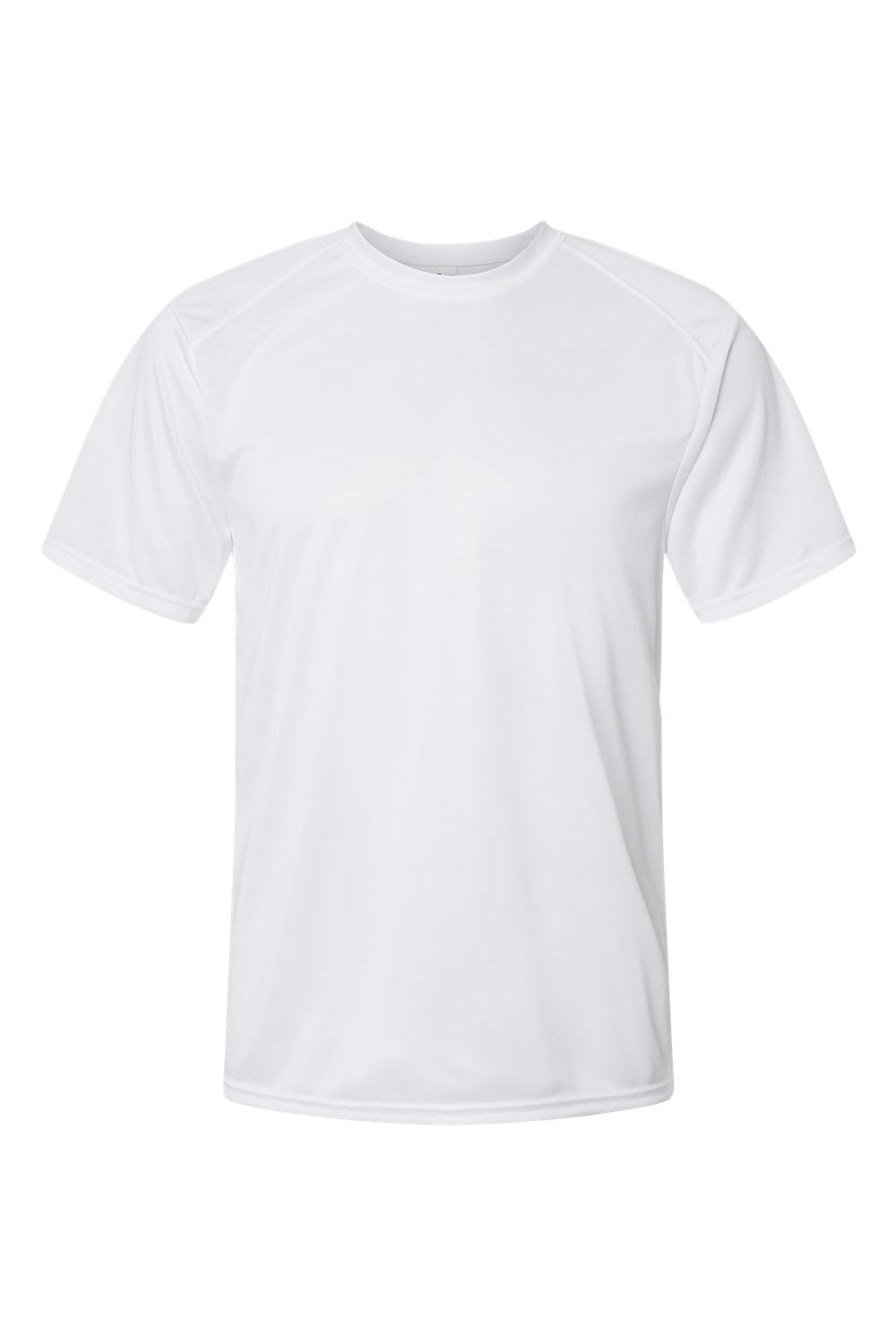 Paragon 200 Mens Islander Performance Moisture Wicking Short Sleeve Crewneck T-Shirt White Flat Front