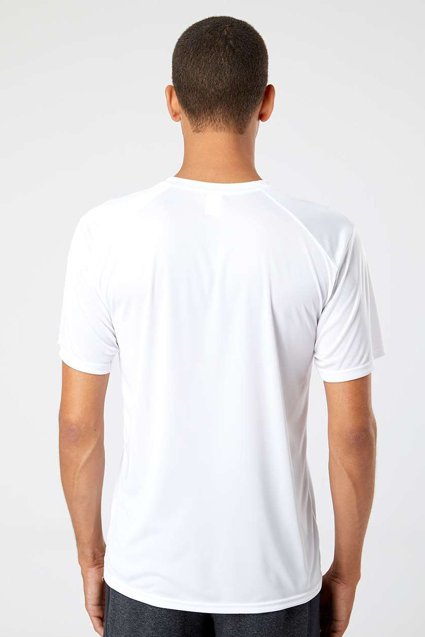 Paragon 200 Mens Islander Performance Moisture Wicking Short Sleeve Crewneck T-Shirt White Model Back