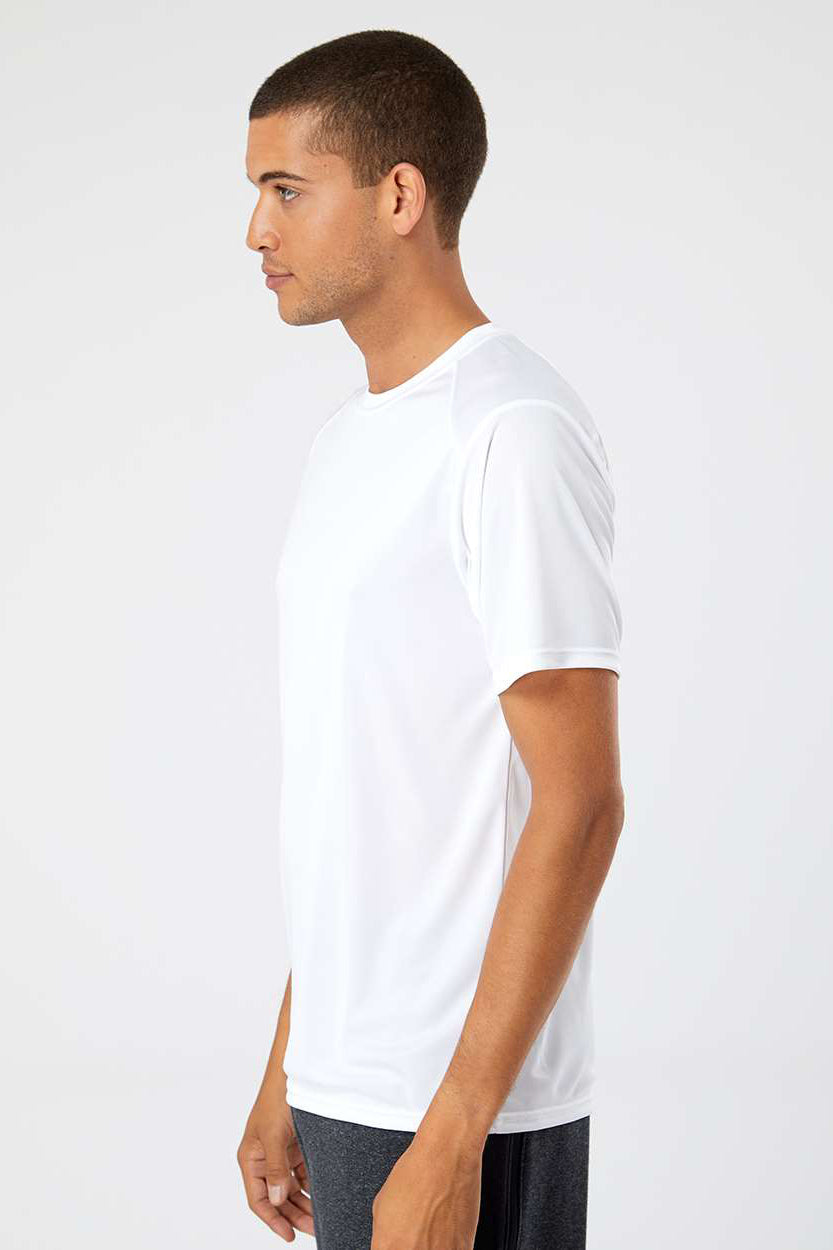Paragon 200 Mens Islander Performance Moisture Wicking Short Sleeve Crewneck T-Shirt White Model Side