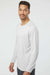 Paragon 210 Mens Islander Performance Moisture Wicking Long Sleeve Crewneck T-Shirt Aluminum Grey Model Side