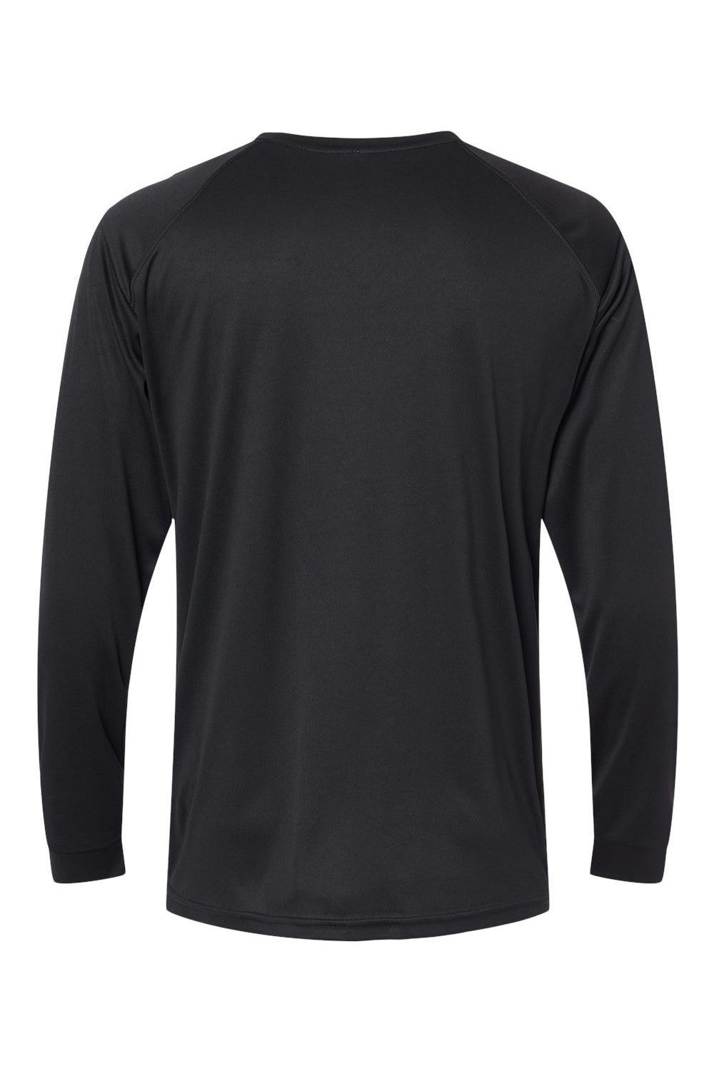 Paragon 210 Mens Islander Performance Moisture Wicking Long Sleeve Crewneck T-Shirt Black Flat Back