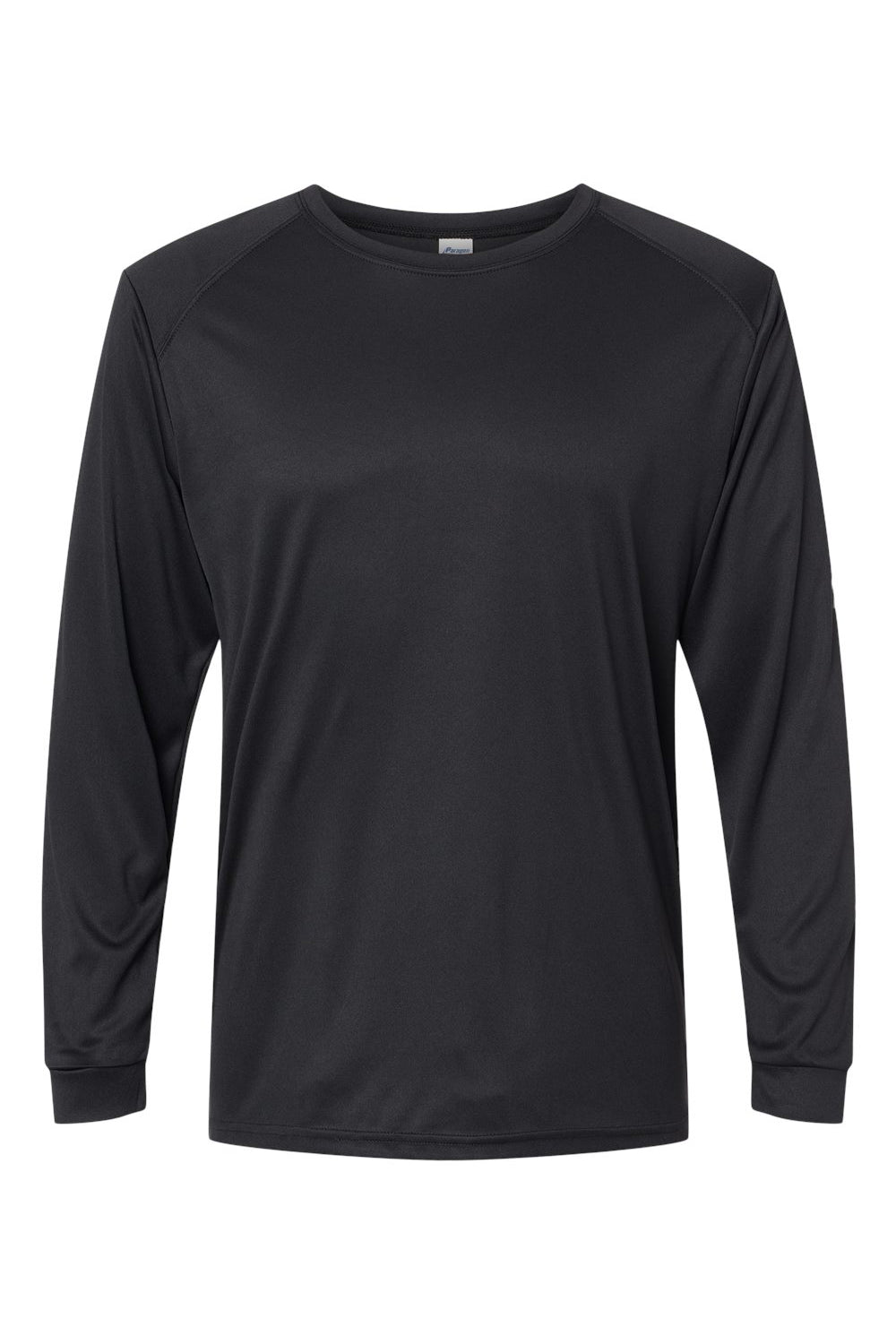 Paragon 210 Mens Islander Performance Moisture Wicking Long Sleeve Crewneck T-Shirt Black Flat Front