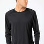 Paragon Mens Islander Performance Moisture Wicking Long Sleeve Crewneck T-Shirt - Black