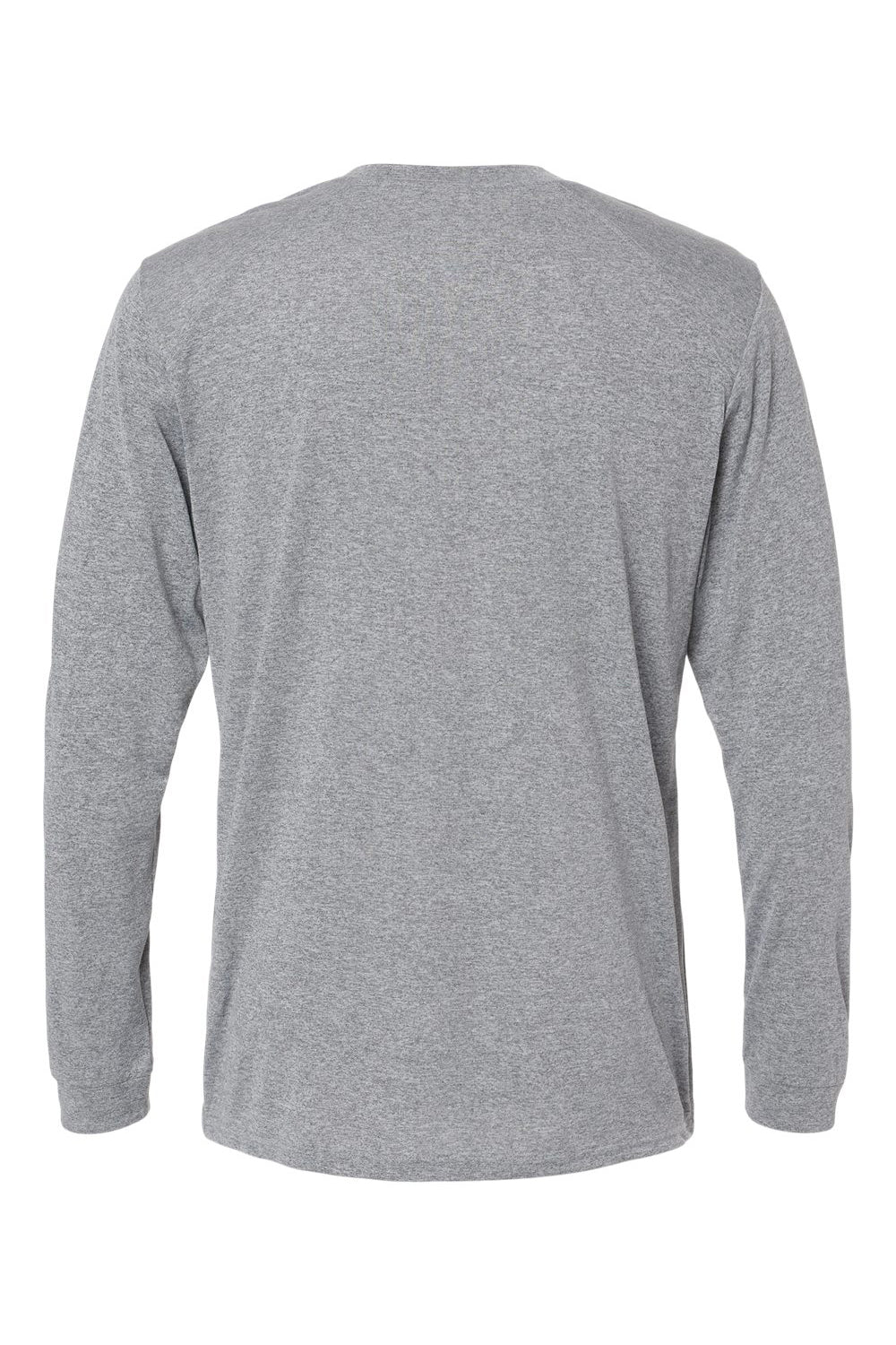 Paragon 210 Mens Islander Performance Moisture Wicking Long Sleeve Crewneck T-Shirt Heather Grey Flat Back