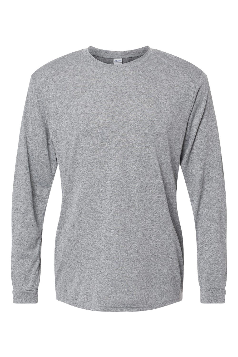 Paragon 210 Mens Islander Performance Moisture Wicking Long Sleeve Crewneck T-Shirt Heather Grey Flat Front