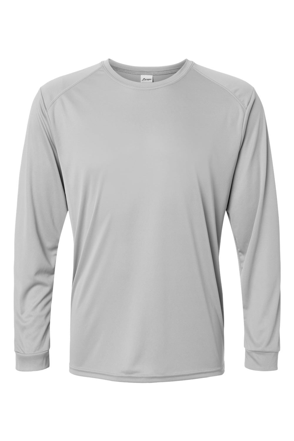 Paragon 210 Mens Islander Performance Moisture Wicking Long Sleeve Crewneck T-Shirt Medium Grey Flat Front