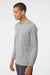 Paragon 210 Mens Islander Performance Moisture Wicking Long Sleeve Crewneck T-Shirt Medium Grey Model Side