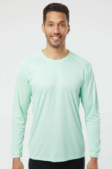 Paragon 210 Mens Islander Performance Moisture Wicking Long Sleeve Crewneck T-Shirt Mint Green Model Front