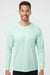 Paragon 210 Mens Islander Performance Moisture Wicking Long Sleeve Crewneck T-Shirt Mint Green Model Front