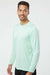Paragon 210 Mens Islander Performance Moisture Wicking Long Sleeve Crewneck T-Shirt Mint Green Model Side