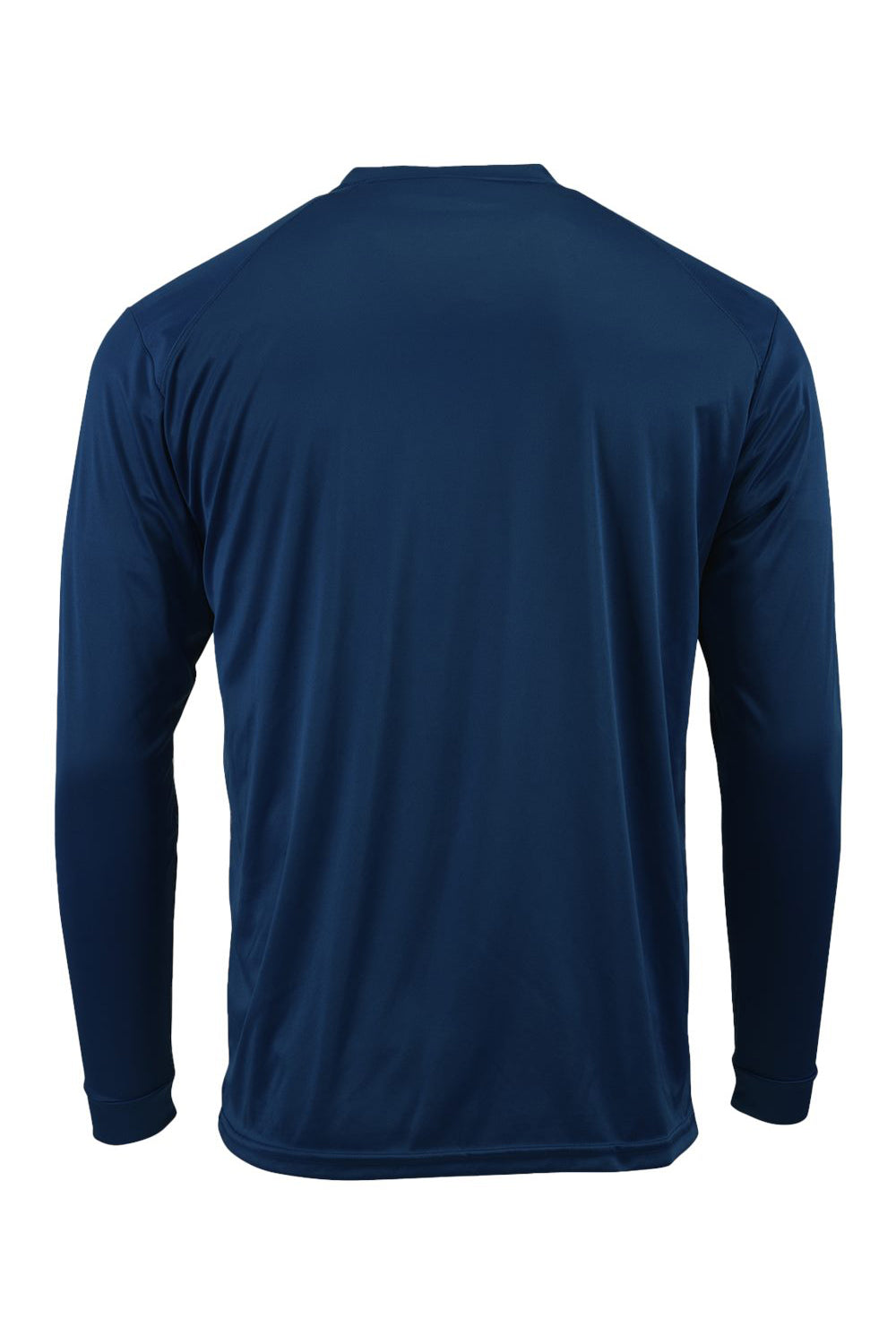 Paragon 210 Mens Islander Performance Moisture Wicking Long Sleeve Crewneck T-Shirt Navy Blue Flat Back