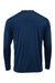 Paragon 210 Mens Islander Performance Moisture Wicking Long Sleeve Crewneck T-Shirt Navy Blue Flat Back