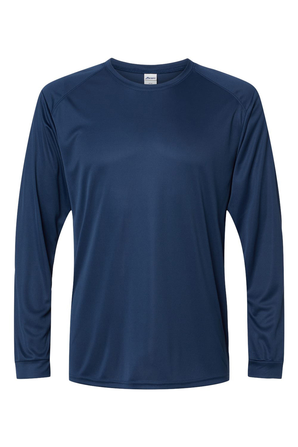 Paragon 210 Mens Islander Performance Moisture Wicking Long Sleeve Crewneck T-Shirt Navy Blue Flat Front