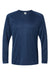 Paragon 210 Mens Islander Performance Moisture Wicking Long Sleeve Crewneck T-Shirt Navy Blue Flat Front