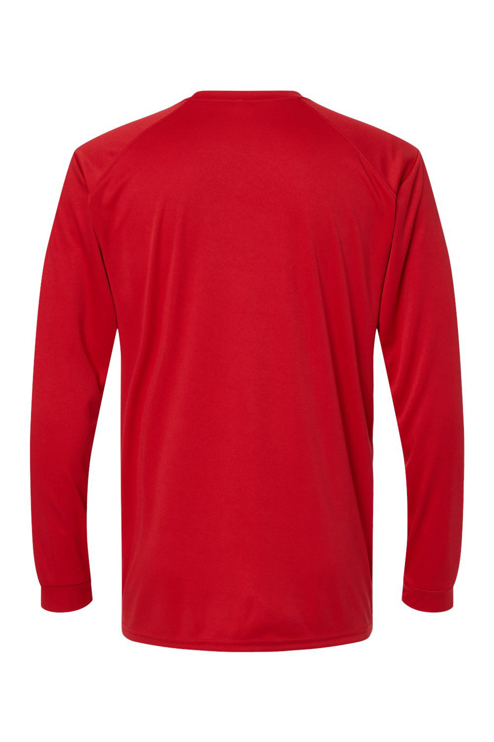 Paragon 210 Mens Islander Performance Moisture Wicking Long Sleeve Crewneck T-Shirt Red Flat Back