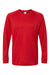 Paragon 210 Mens Islander Performance Moisture Wicking Long Sleeve Crewneck T-Shirt Red Flat Front