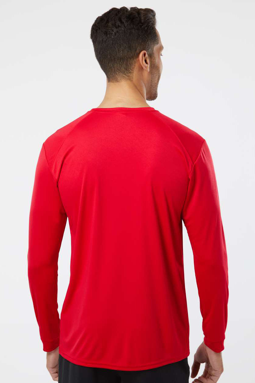 Paragon 210 Mens Islander Performance Moisture Wicking Long Sleeve Crewneck T-Shirt Red Model Back