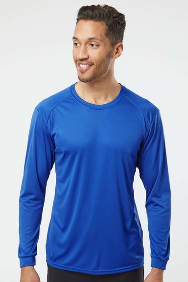 Paragon 210 Mens Islander Performance Moisture Wicking Long Sleeve Crewneck T-Shirt Royal Blue Model Front