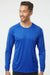 Paragon 210 Mens Islander Performance Moisture Wicking Long Sleeve Crewneck T-Shirt Royal Blue Model Front