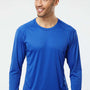 Paragon Mens Islander Performance Moisture Wicking Long Sleeve Crewneck T-Shirt - Royal Blue