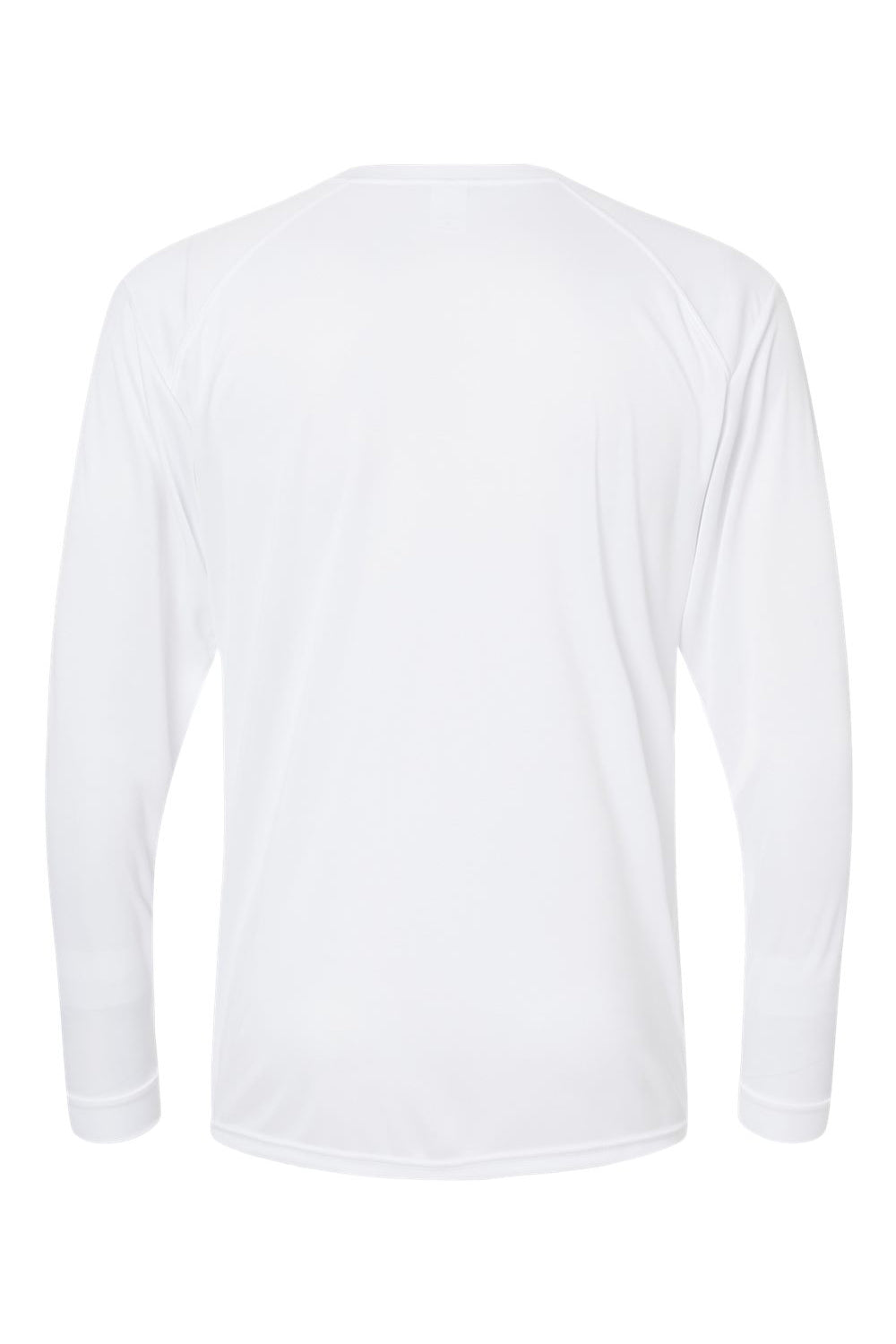 Paragon 210 Mens Islander Performance Moisture Wicking Long Sleeve Crewneck T-Shirt White Flat Back