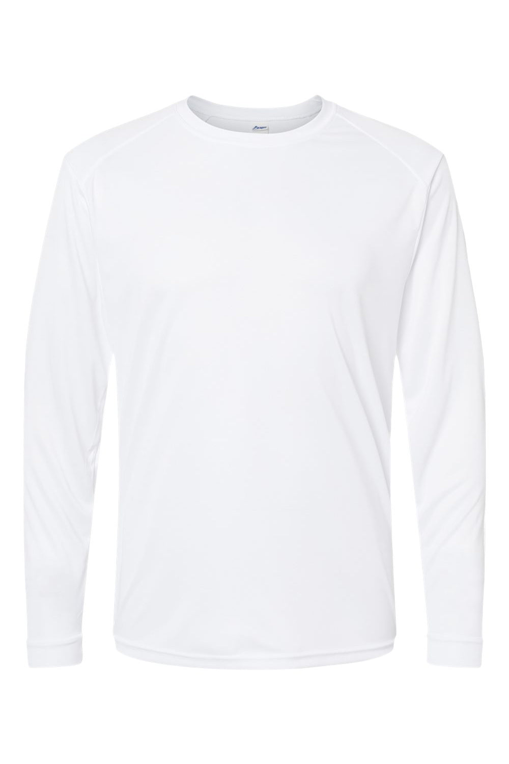 Paragon 210 Mens Islander Performance Moisture Wicking Long Sleeve Crewneck T-Shirt White Flat Front