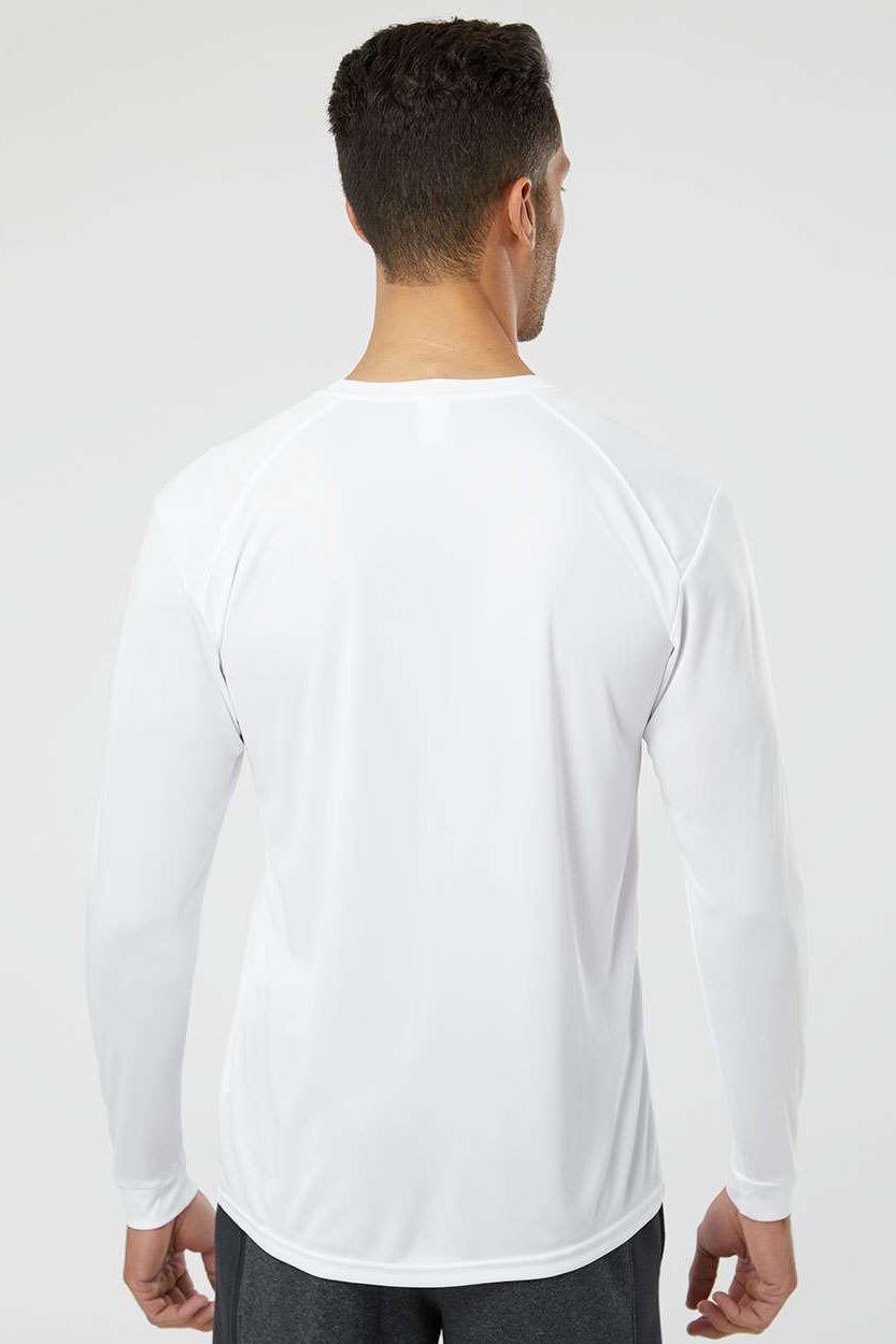 Paragon 210 Mens Islander Performance Moisture Wicking Long Sleeve Crewneck T-Shirt White Model Back