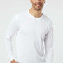 Paragon Mens Islander Performance Moisture Wicking Long Sleeve Crewneck T-Shirt - White