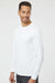 Paragon 210 Mens Islander Performance Moisture Wicking Long Sleeve Crewneck T-Shirt White Model Side