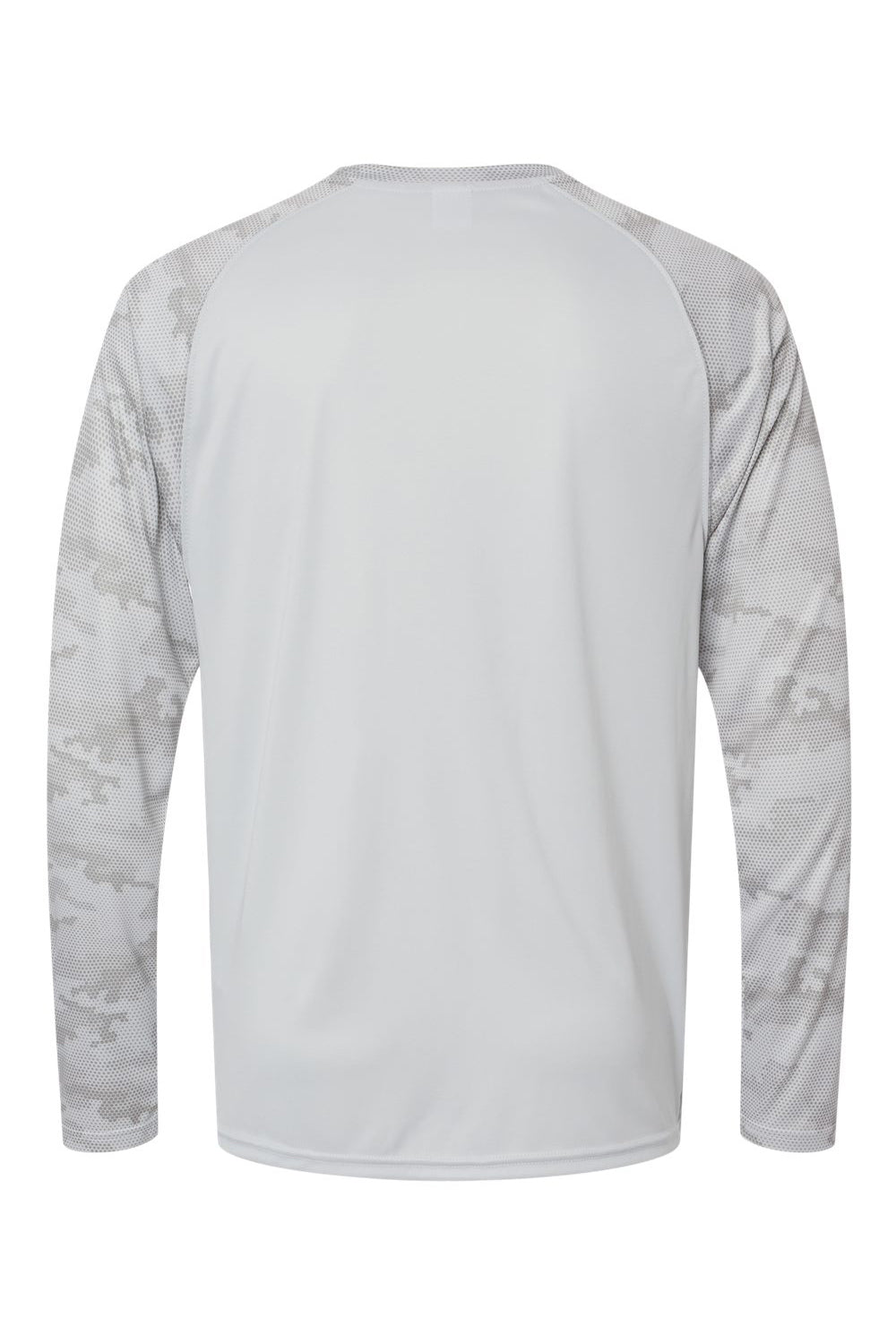 Paragon 216 Mens Cayman Performance Moisture Wicking Camo Colorblock Long Sleeve Crewneck T-Shirt Aluminum Grey Flat Back