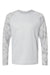Paragon 216 Mens Cayman Performance Moisture Wicking Camo Colorblock Long Sleeve Crewneck T-Shirt Aluminum Grey Flat Front