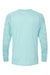 Paragon 216 Mens Cayman Performance Camo Colorblocked Long Sleeve Crewneck T-Shirt Aqua Blue Flat Back