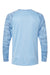 Paragon 216 Mens Cayman Performance Camo Colorblocked Long Sleeve Crewneck T-Shirt Blue Mist Flat Back