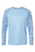 Paragon 216 Mens Cayman Performance Moisture Wicking Camo Colorblock Long Sleeve Crewneck T-Shirt Blue Mist Flat Front
