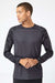 Paragon 216 Mens Cayman Performance Moisture Wicking Camo Colorblock Long Sleeve Crewneck T-Shirt Graphite Grey Model Front