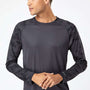 Paragon Mens Cayman Performance Moisture Wicking Camo Colorblock Long Sleeve Crewneck T-Shirt - Graphite Grey