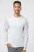 Paragon 216 Mens Cayman Performance Moisture Wicking Camo Colorblock Long Sleeve Crewneck T-Shirt White Model Front