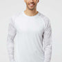 Paragon Mens Cayman Performance Moisture Wicking Camo Colorblock Long Sleeve Crewneck T-Shirt - White