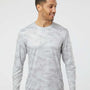 Paragon Mens Pompano Performance Moisture Wicking Camo Long Sleeve Crewneck T-Shirt - Aluminum Grey - NEW