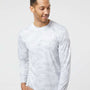Paragon Mens Pompano Performance Moisture Wicking Camo Long Sleeve Crewneck T-Shirt - White - NEW