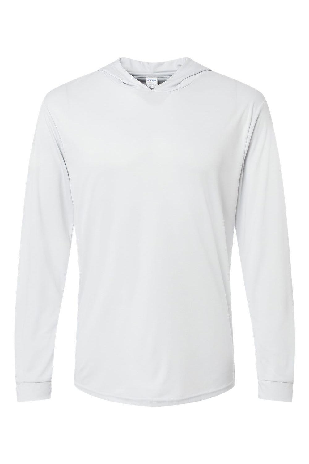 Paragon 220 Mens Bahama Performance Moisture Wicking Long Sleeve Hooded T-Shirt Hoodie Aluminum Grey Flat Front