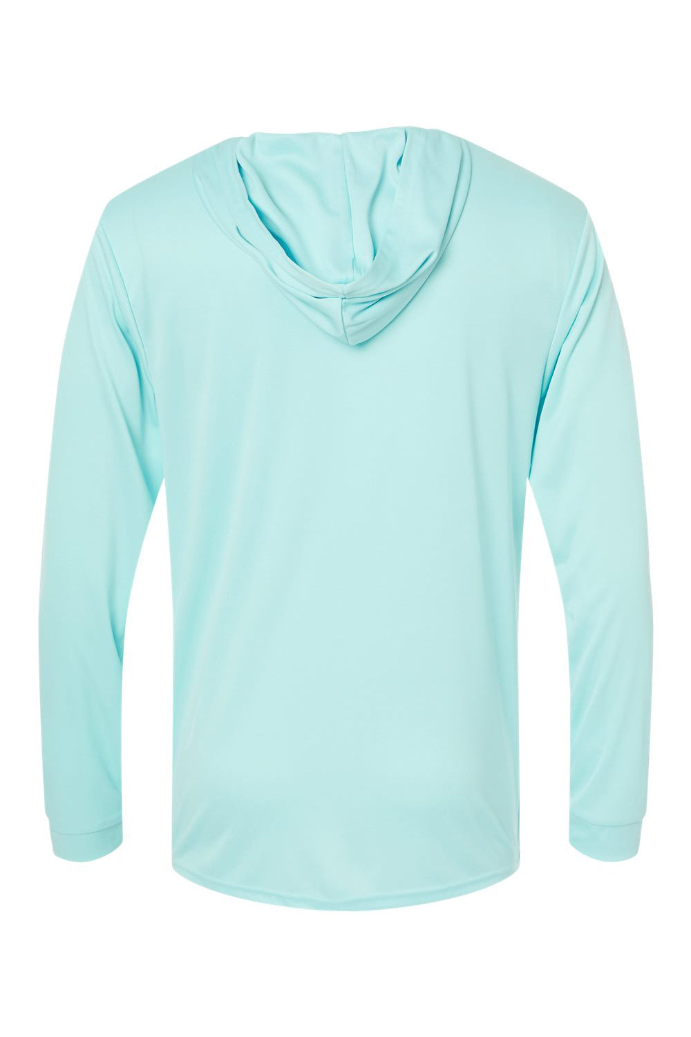 Paragon 220 Mens Bahama Performance Moisture Wicking Long Sleeve Hooded T-Shirt Hoodie Aqua Blue Flat Back