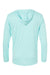 Paragon 220 Mens Bahama Performance Moisture Wicking Long Sleeve Hooded T-Shirt Hoodie Aqua Blue Flat Back