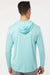 Paragon 220 Mens Bahama Performance Moisture Wicking Long Sleeve Hooded T-Shirt Hoodie Aqua Blue Model Back