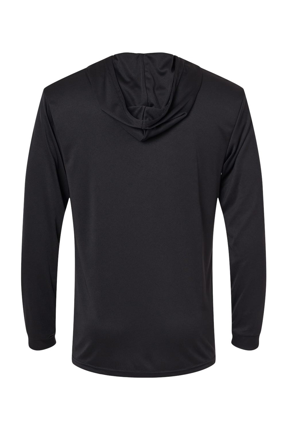 Paragon 220 Mens Bahama Performance Moisture Wicking Long Sleeve Hooded T-Shirt Hoodie Black Flat Back