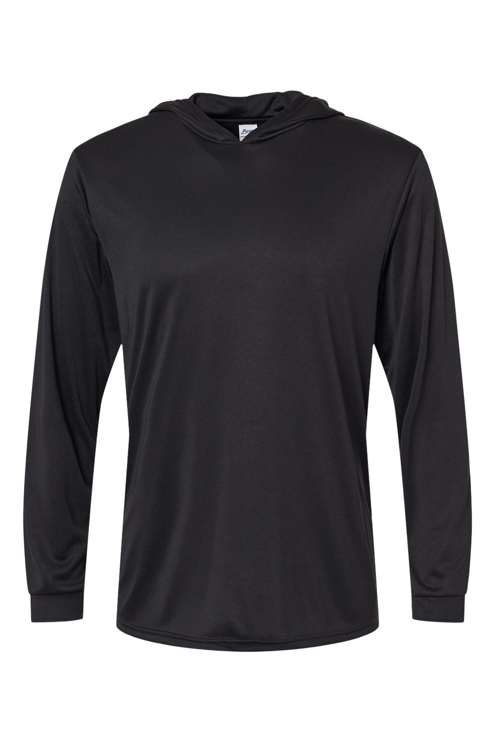 Paragon 220 Mens Bahama Performance Moisture Wicking Long Sleeve Hooded T-Shirt Hoodie Black Flat Front