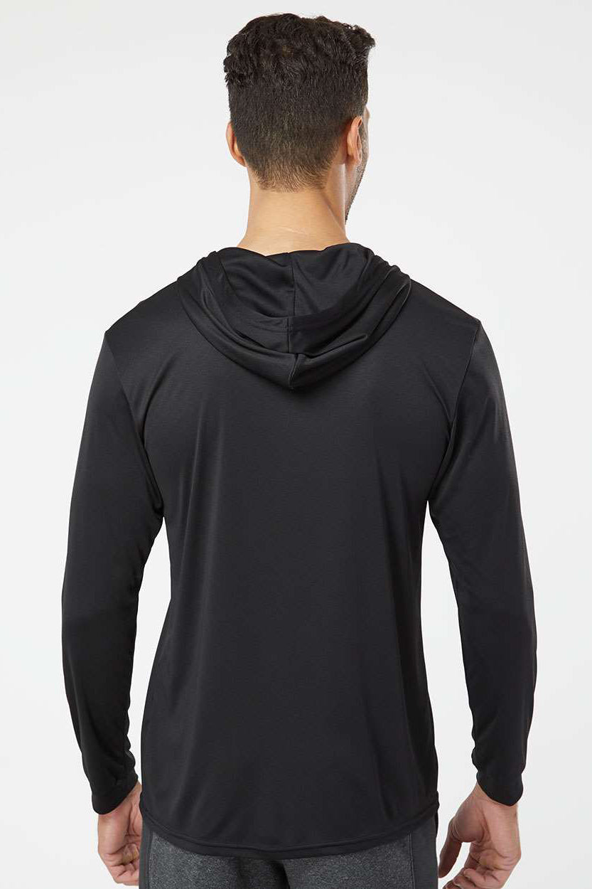 Paragon 220 Mens Bahama Performance Moisture Wicking Long Sleeve Hooded T-Shirt Hoodie Black Model Back