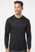 Paragon 220 Mens Bahama Performance Moisture Wicking Long Sleeve Hooded T-Shirt Hoodie Black Model Front