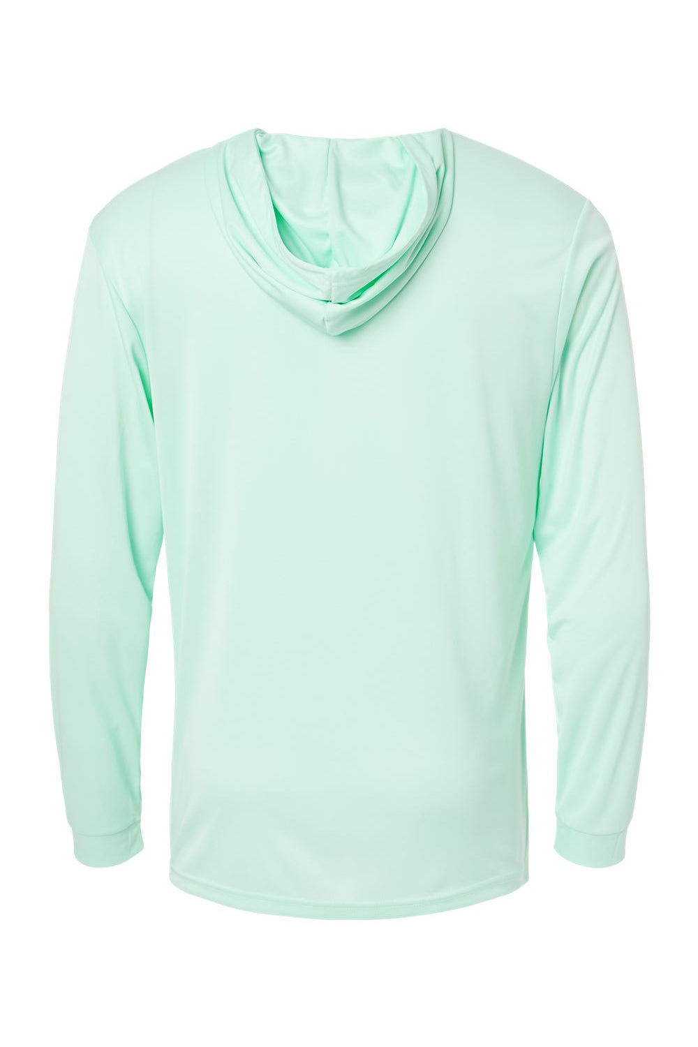 Paragon 220 Mens Bahama Performance Moisture Wicking Long Sleeve Hooded T-Shirt Hoodie Mint Green Flat Back